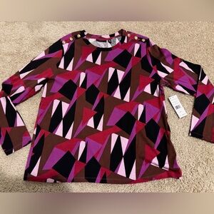 Rafaella Purple Cactus Flower Top NWT Women’s Blouse Size XXL